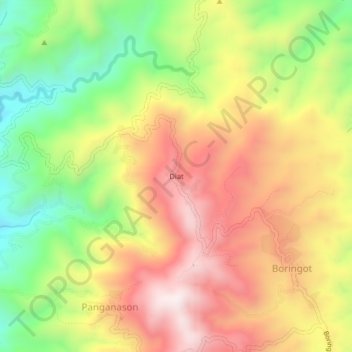 Carte topographique Diat, altitude, relief