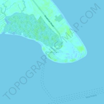 Carte topographique Dinahican, altitude, relief