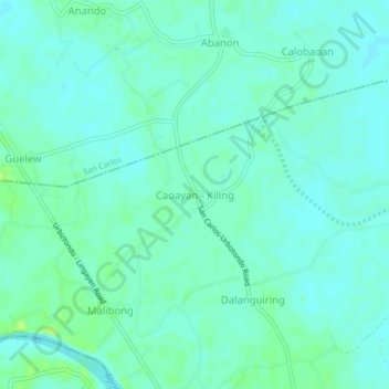 Carte topographique Caoayan - Kiling, altitude, relief