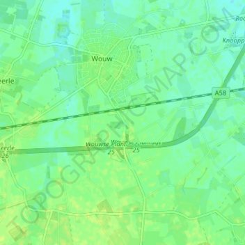 Carte topographique Oostlaar, altitude, relief