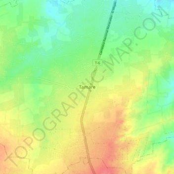 Carte topographique Tamare, altitude, relief