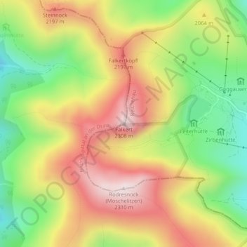 Carte topographique Falkert, altitude, relief