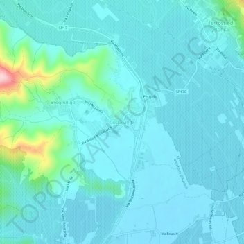 Carte topographique Costalunga, altitude, relief