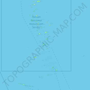Carte topographique Kepulauan Seribu Utara, altitude, relief