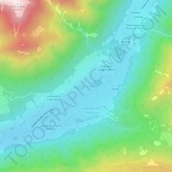 Carte topographique Colle, altitude, relief