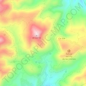 Carte topographique L'Oronet, altitude, relief