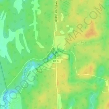 Carte topographique Sauble Falls, altitude, relief
