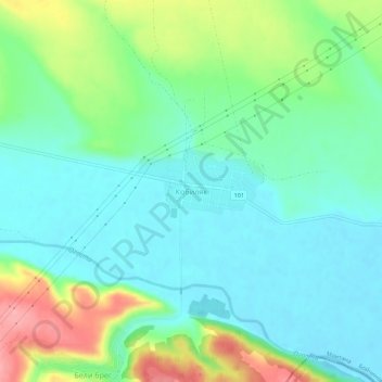 Carte topographique Кобиляк, altitude, relief