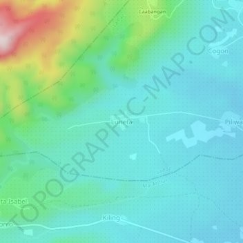 Carte topographique Luneta, altitude, relief