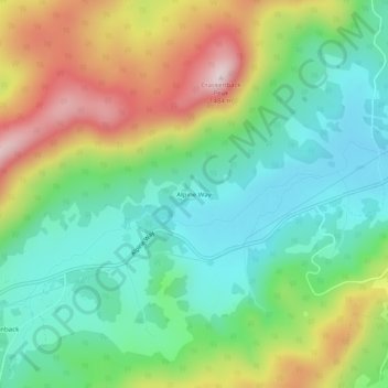 Carte topographique Alpine Way, altitude, relief