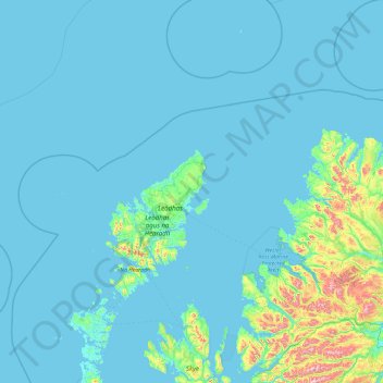 Carte topographique Back, altitude, relief