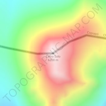 Carte topographique Cerro Solo, altitude, relief