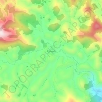 Carte topographique Bisogue, altitude, relief