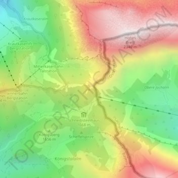 Carte topographique Pfaffenkegel, altitude, relief
