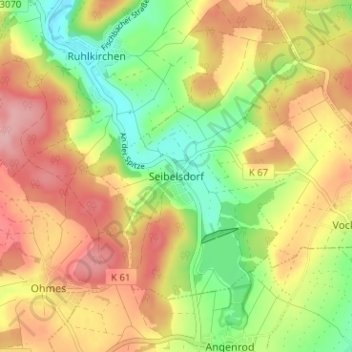 Carte topographique Seibelsdorf, altitude, relief