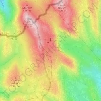 Carte topographique Minas dos Carris, altitude, relief