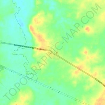 Carte topographique Maniral, altitude, relief