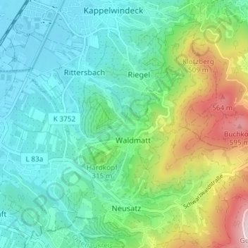 Carte topographique Schweighof, altitude, relief