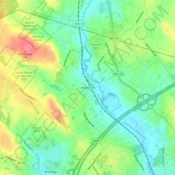 Carte topographique Rosemont, altitude, relief