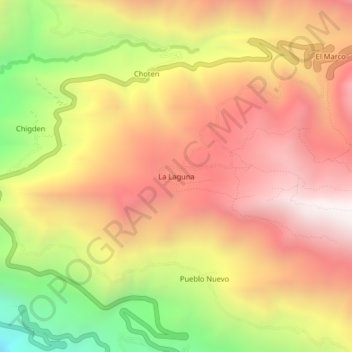 Carte topographique La Laguna, altitude, relief