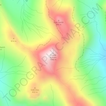 Carte topographique Cruach Ardrain, altitude, relief