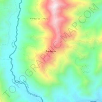 Carte topographique Tambores, altitude, relief