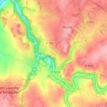 Carte topographique Le Bois, altitude, relief