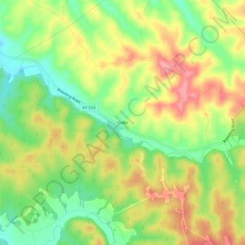 Carte topographique Cofer, altitude, relief