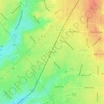 Carte topographique Reinhardt, altitude, relief
