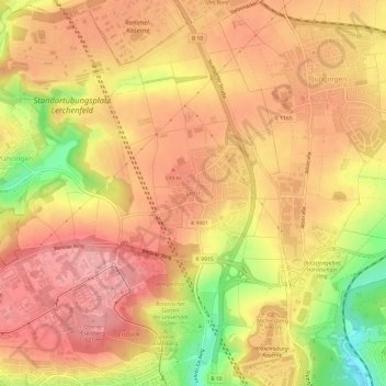 Carte topographique Lehr, altitude, relief