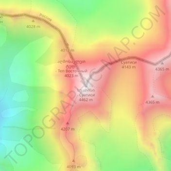 Carte topographique Suatisi, altitude, relief