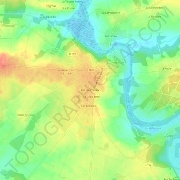 Carte topographique Les Fourneaux, altitude, relief
