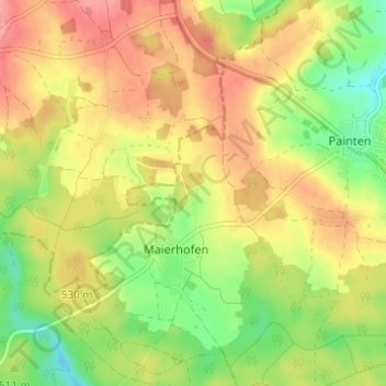 Carte topographique Wieseneck, altitude, relief