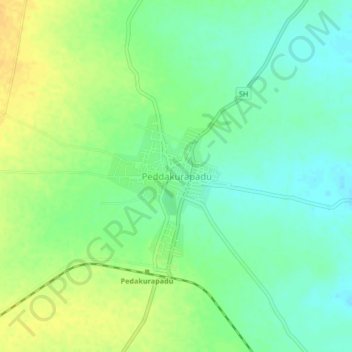 Carte topographique Peddakurapadu, altitude, relief