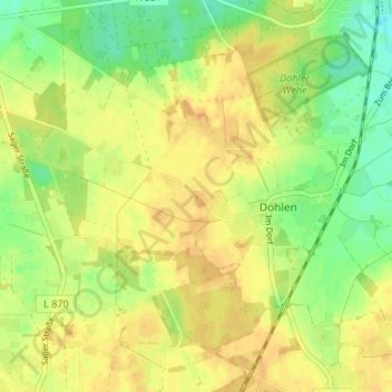 Carte topographique Krumland, altitude, relief