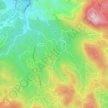 Carte topographique Herzman Mesa, altitude, relief