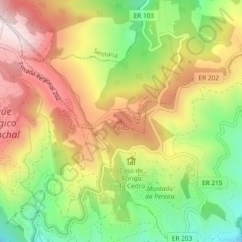 Carte topographique Poiso, altitude, relief