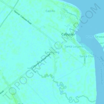 Carte topographique Camagong, altitude, relief