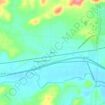 Carte topographique Marne, altitude, relief