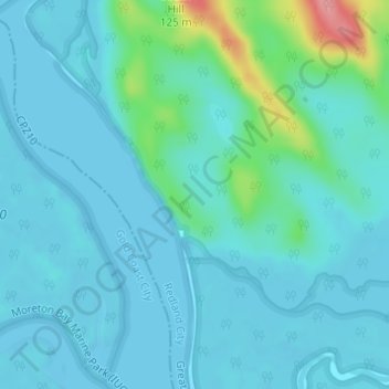 Carte topographique Slipping Sands, altitude, relief