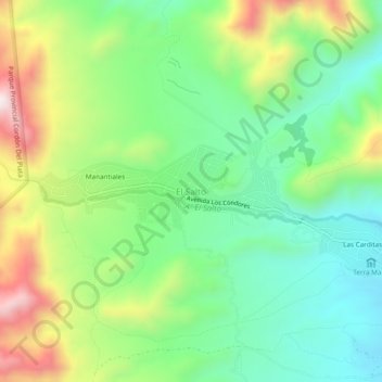 Carte topographique El Salto, altitude, relief