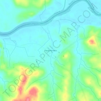 Carte topographique Paula Pereira, altitude, relief