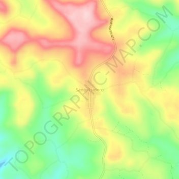 Carte topographique Santo Isidoro, altitude, relief