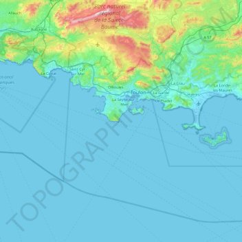 Carte topographique Les Deux Frères, altitude, relief