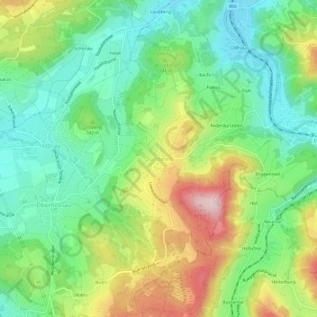 Carte topographique Dürstelen, altitude, relief