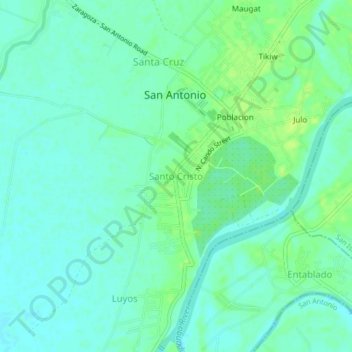 Carte topographique Santo Cristo, altitude, relief