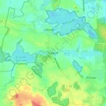Carte topographique Rixdorf, altitude, relief