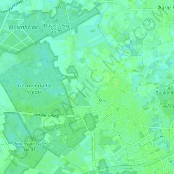 Carte topographique Geeneind, altitude, relief