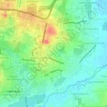 Carte topographique Gandhipura, altitude, relief