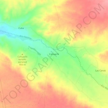 Carte topographique Cahuachi, altitude, relief